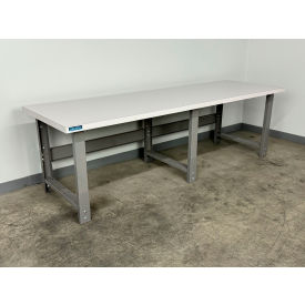 3505 Adjustable Height Workbench with ESD Laminate Square Edge, 96" x 30"D, Gray
