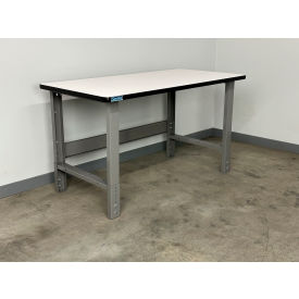 3505 Adjustable Height Workbench with ESD Laminate T-Mold Edge, 60" x 36"D, Gray