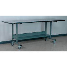 2012 Mobile Workbench, 96 x 36", Adj. Height, Plastic Laminate T-Mold Edge, Gray