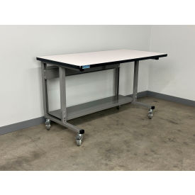 2012 Mobile Workbench, 72 x 36", Adj. Height, Plastic Laminate T-Mold Edge, Gray