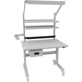 Mobile Workstation Configuration, 43-5/16"W x 31-1/2"D, Gray