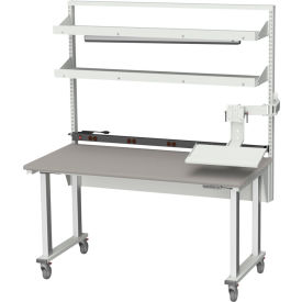 Mobile Workstation Configuration, 60"W x 30"D, Gray