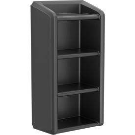 Endurance Full Unit Wall Mounted Shelving, 4 Shelf, 25"W x 14"D x 49"H, Black