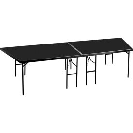 Stage Pie Compatible with 4' x 8' Stage, Polydeck Floor, 45"L x 147"W x 32"H, Black
