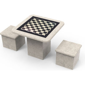 36 Square Backgammon Game Table Pedestal Set with Two Stools, SB6 Sandblast