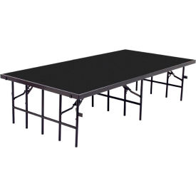 Portable Fixed Height Stage, Polydeck Floor, 96"L x 36"W x 32"H, Black