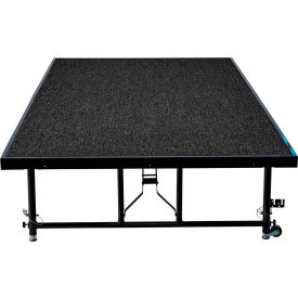 Transfix Adjustable Height Stage, Carpet, 96"L x 48"W x 16" - 24"H, Black