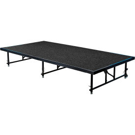 Transfix Adjustable Height Stage, Carpet, 96"L x 48"W x 24" - 32"H, Black