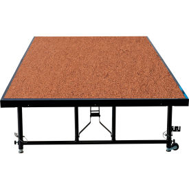 Transfix Adjustable Height Stage, Hardboard, 96"L x 48"W x 24" - 32"H, Brown