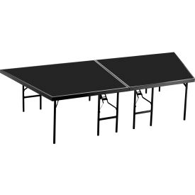 Stage Pie Compatible with 4' x 8' Stage, Polydeck Floor, 45"L x 111"W x 24"H, Black