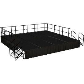 Stage Package, Carpet, Shirred Pleat Skirting, 192"L x 192"W x 24"H, Black