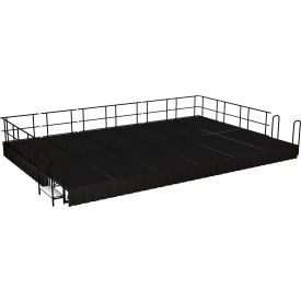 Stage Package, Carpet, Shirred Pleat Skirting, 288"L x 192"W x 16"H, Black