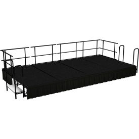 Stage Package, Carpet, Shirred Pleat Skirting, 192"L x 96"W x 16"H, Black