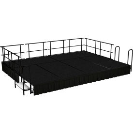 Stage Package, Carpet, Shirred Pleat Skirting, 192"L x 144"W x 16"H, Black