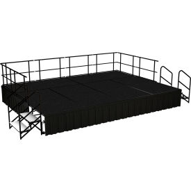 Stage Package, Carpet, Shirred Pleat Skirting, 192"L x 144"W x 24"H, Black