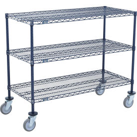 Shelf Cart, 3 Shelf, 60"W x 24"D x 40"H, Poly Casters, 4 Swivel