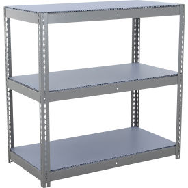 3 Shelf, Standard Duty Boltless Shelving, Starter, 72"W x 18"D x 48"H, Duradeck