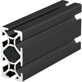 1.0" X 2.0" T-Slotted Extrusion Smooth Black Anodize Bar, 120"