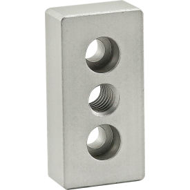 10 Series 1" x 2" Base Plate w/ 3/8-16 Tap in Center, Anodize Finish, Clear