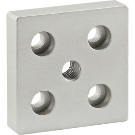 10 Series 2" x 2" Base Plate w/ 3/8-16 Tap in Center, Anodize Finish, Clear