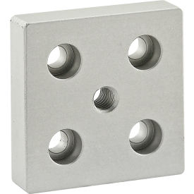 10 Series 2" x 2" Base Plate w/ 5/16-18 Tap in Center, Anodize Finish, Clear