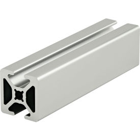 10 Series 1" x 1" Bi-Slot Opposite Smooth T-Slotted Extrusion Profile, 120" Bar, Clear