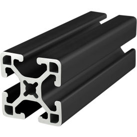 15 Series 1-1/2 x 1-1/2" Aluminum T-Slotted Profile, Four Open T-Slots, Black