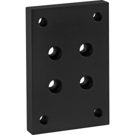 10 Series Flange Mount Caster Base Plate, Square Pattern Holes, Black