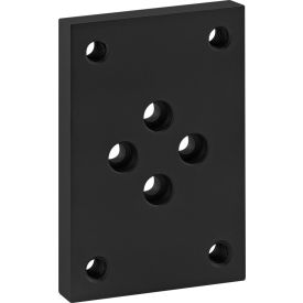 10 Series Flange Mount Caster Base Plate, Diamond Pattern Holes, Black