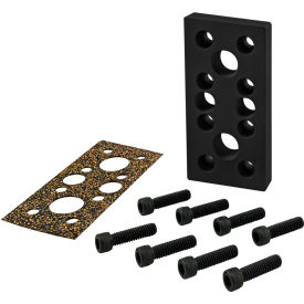 10 Series 2" X 4" Tapped Pressure Manifold Plate, Black
