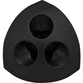 10 Series 3 Way Rounded Corner Connector, Black