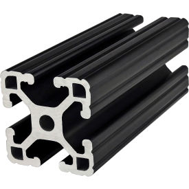 15 Series 1-1/2 X 1-1/2" Lite T-Slotted Profile, 4 Open T-Slots, Black