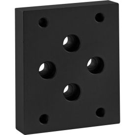 15 Series Flange Mount Caster Base Plate, Diamond Pattern Holes, Black