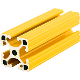 15 Series 1-1/2 X 1-1/2" T-Slot Profile, Four Open T-Slots, Yellow