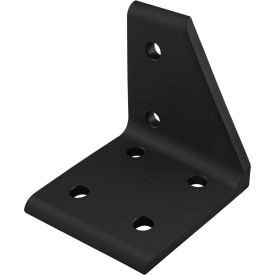 15 Series 6 Hole Left Hand Inside Corner Bracket, Black