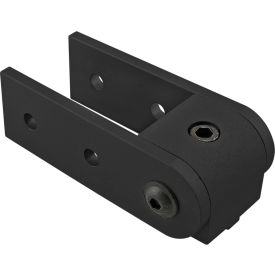 15 Series 0 Degree Right Angle Structural Pivot Assembly with Dual Straight Arms, Black