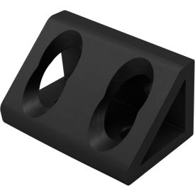 15 Series 4 Hole Wide Gusseted Inside Corner Bracket, Black