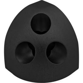 15 Series Rounded Corner Connector, 3 Way, Black