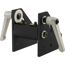 15 Series 90 Degree Wide Double Pivot Bracket Assembly with L Handles, Black