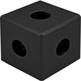 15 Series Squared Corner Connector, 3 Way, Black