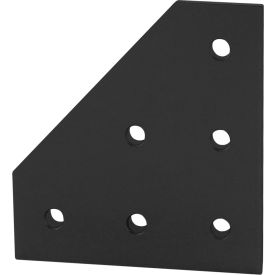 15 Series 90 Degree Angled Squared Flat Plate, 6 Hole, Black