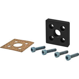 25 5 Series Hole Square Pressure Manifold Feed Plate, Black Anodize