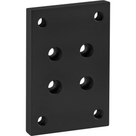 25 Series Flange Mount Caster Base Plate, Square Pattern Holes, Black