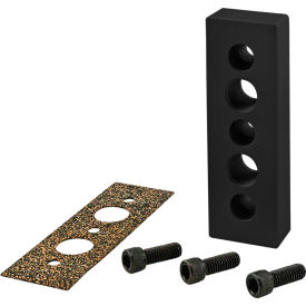 15 Series 1.5" x 4.5" End Mount Pressure Manifold Plate w/ 3/8" NPT, Black