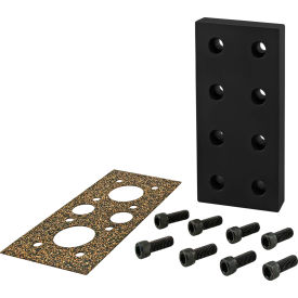 15 Series Pressure Manifold Plate, 8-Hole, 3" x 6", Black