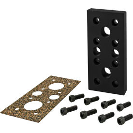 15 Series Pressure Manifold Feed Plate, 12-Hole, 3" x 6", Black