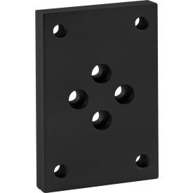 25 Series Flange Mount Caster Base Plate, Diamond Pattern Hole, Black