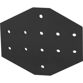 15 Series 12 Hole Cross Joining Plate, Black