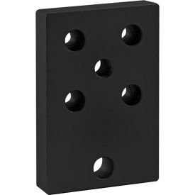 15 Series Leveling Anchoring Base Plate With 1/2-13 Tap, 6-Hole, Black