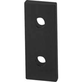 20 Series 2 Hole Straight Flat Plate, Black